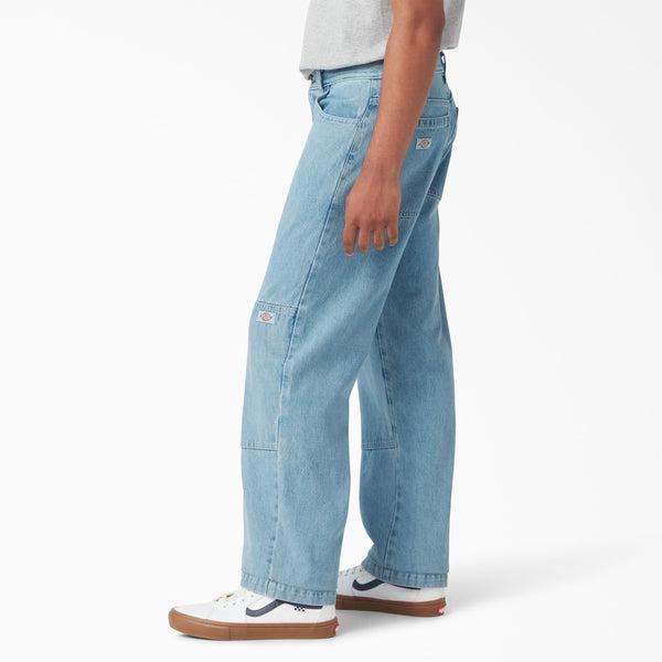 Dickies Skateboarding Double Knee Denim Pants Loose Fit Light Wash
