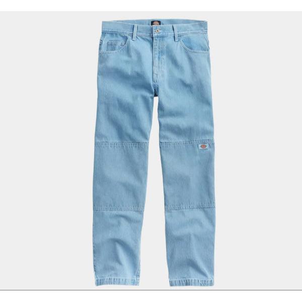 Dickies Skateboarding Double Knee Denim Pants Loose Fit Light Wash