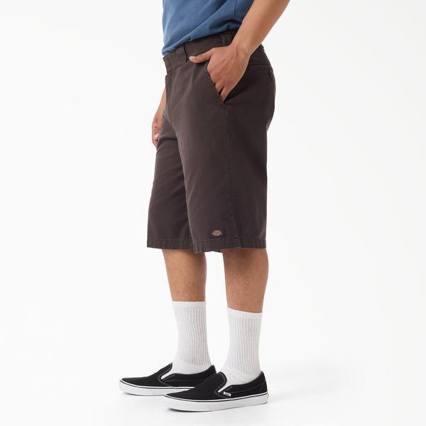 Dickies Worn In Loose 13" Work Shorts Dark Brown