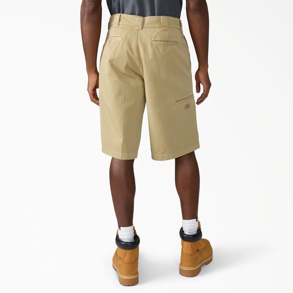 Dickies Worn In Loose 13" Work Shorts Khaki