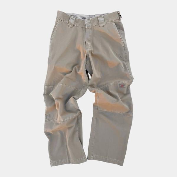 Dickies Worn In Loose Fit Double Knee Work Pants Khaki
