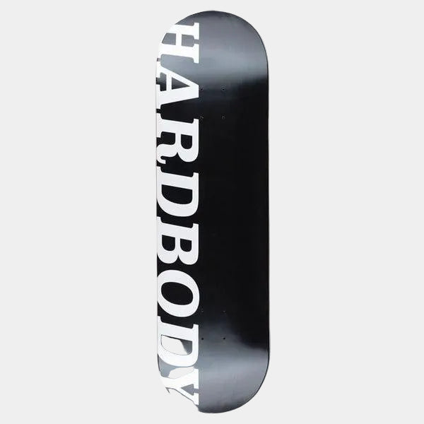 Hardbody Skateboards Classic Logo Deck 8.38" Black - White
