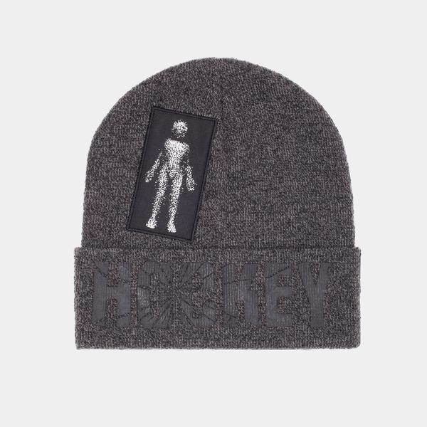 Hockey Skateboards Newborn Beanie Grey