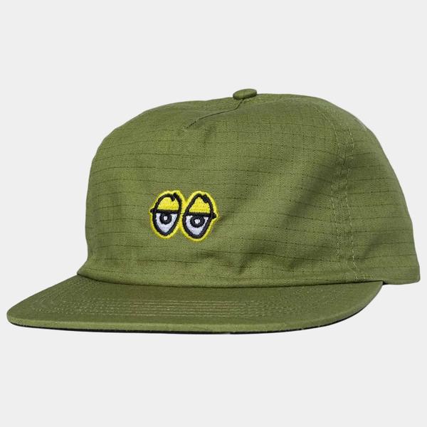 Krooked Skateboards Eyes Unstructured Snapback Hat Olive Ripstop