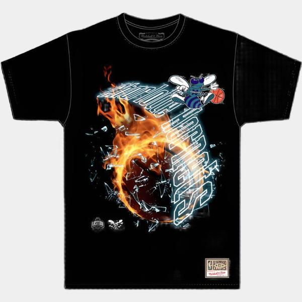 Mitchell & Ness Charlotte Hornets Hardwood Classics NBA Blaze T-Shirt Black