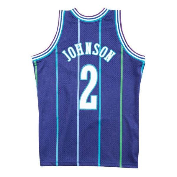 Mitchell & Ness Charlotte Hornets Larry Johnson Alternate 1994-95 Swingman Jersey Purple