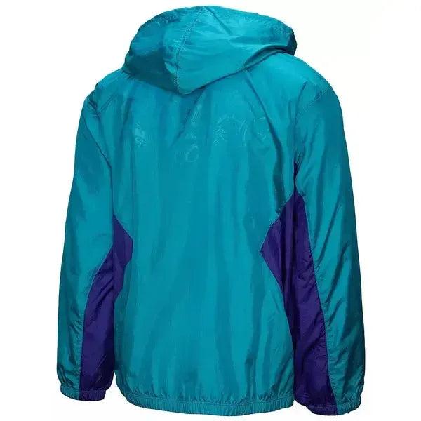 Mitchell & Ness Charlotte Hornets Playmaker Full Zip NBA Windbreaker Jacket Teal - Purple