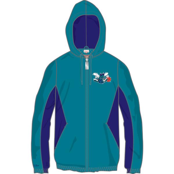 Mitchell & Ness Charlotte Hornets Playmaker Full Zip NBA Windbreaker Jacket Teal - Purple