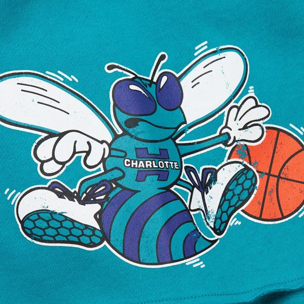 Mitchell & Ness Charlotte Hornets Postgame Fleece Shorts Teal