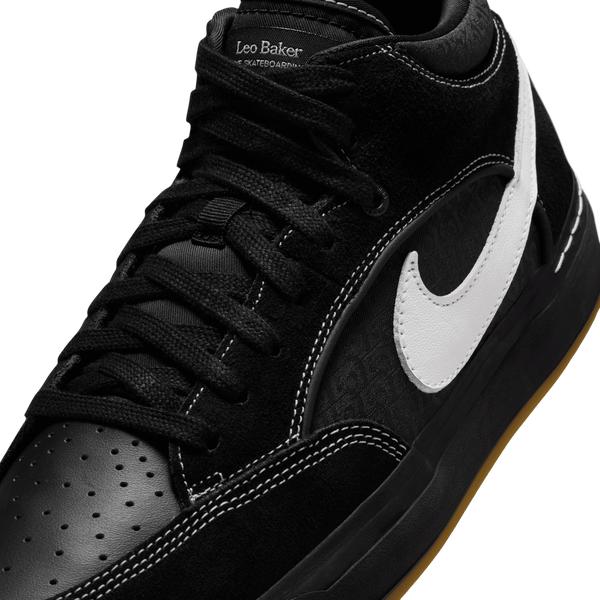 Nike SB React Leo Baker Skate Shoe Black - White - Gum - Light Brown