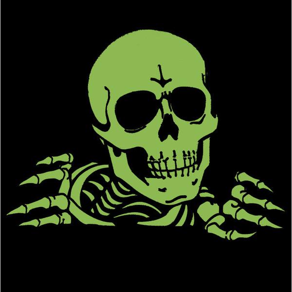 Powell Peralta Ripper Lapel Pin Glow in the Dark Red - White