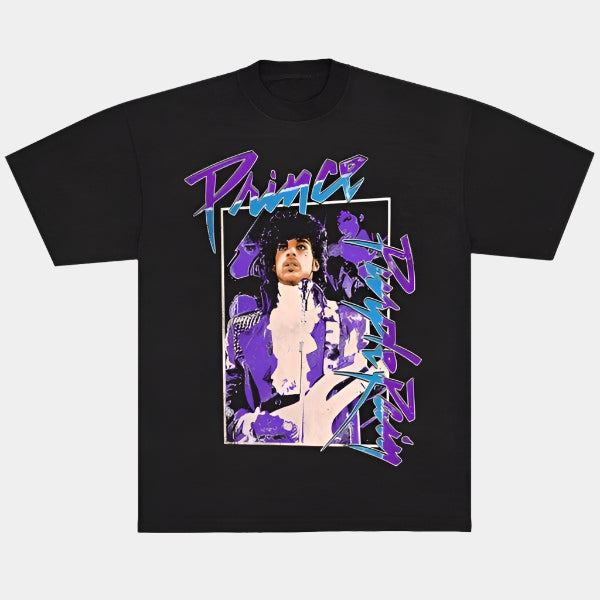 Prince Abstract Purple Rain Tee Black