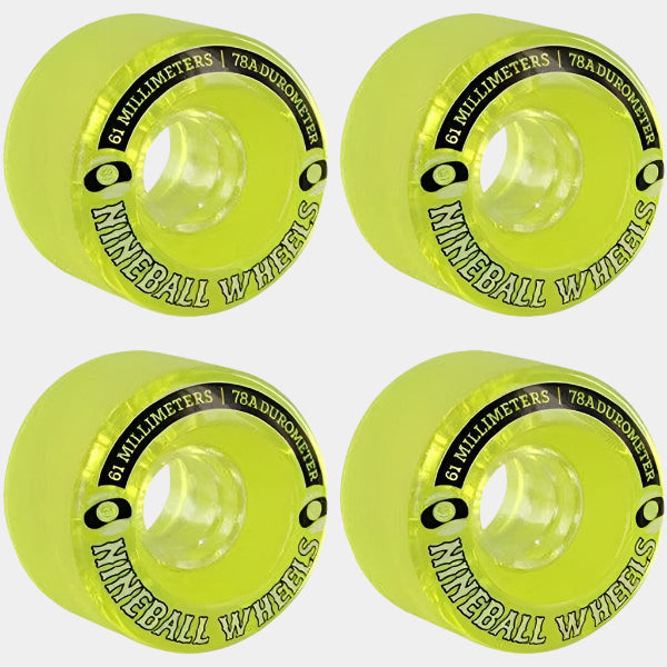 Sector 9 Nine Balls Soft Cruiser Wheels 78a 61mm Clear Yellow