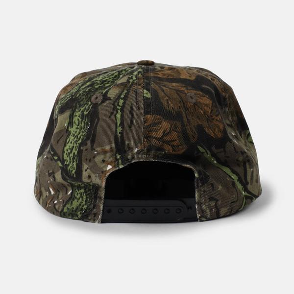 Thrasher Distressed Embroidered Flame Logo Snapback Hat Camo