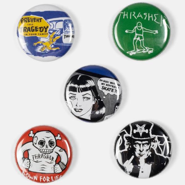 Thrasher Magazine Usual Suspects Button Pack