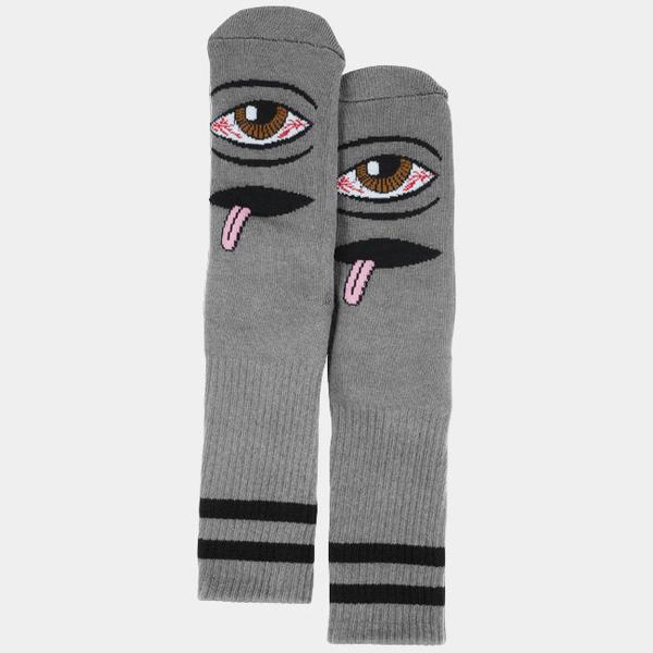 Toy Machine Skateboards Bloodshot Eye Crew Sock Grey