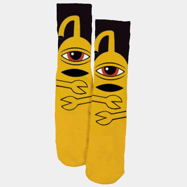 Toy Machine Skateboards Sect Hug Crew Sock Yellow