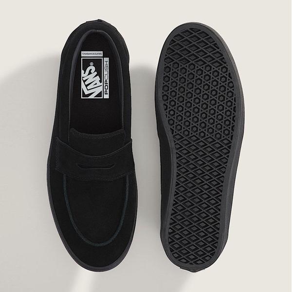 Vans Skate Loafer Shoe Suede Black - Black