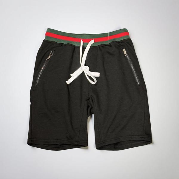 WEIV French Terry Shorts Black - Green - Red