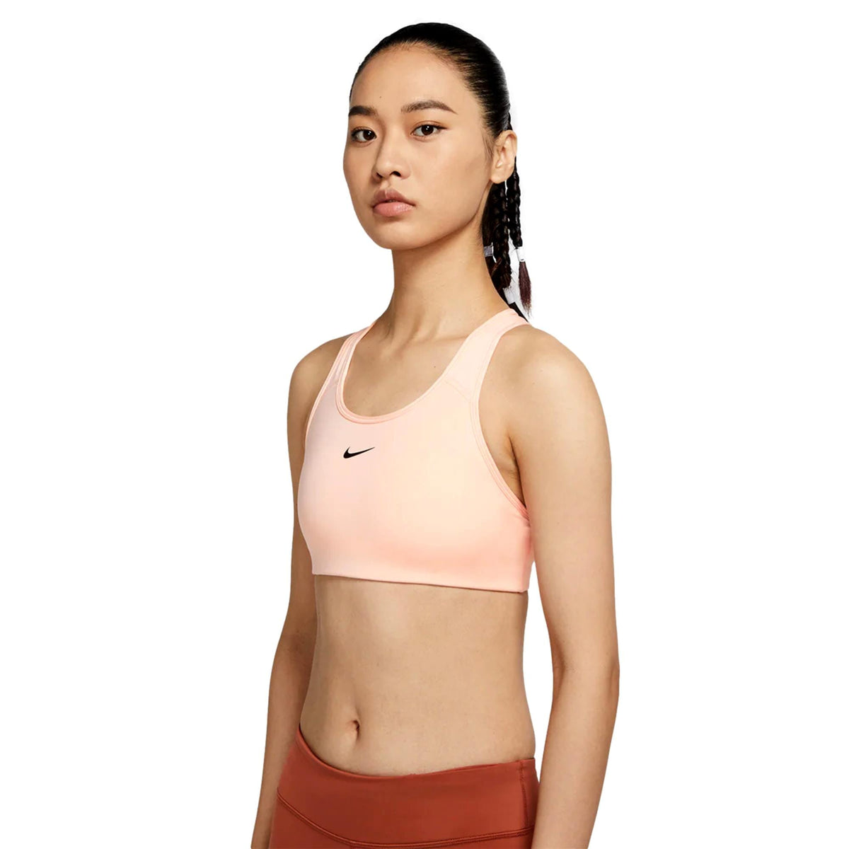 Nike DRI-FIT Swoosh Bra Peach/Black  BV3900-664 Women's