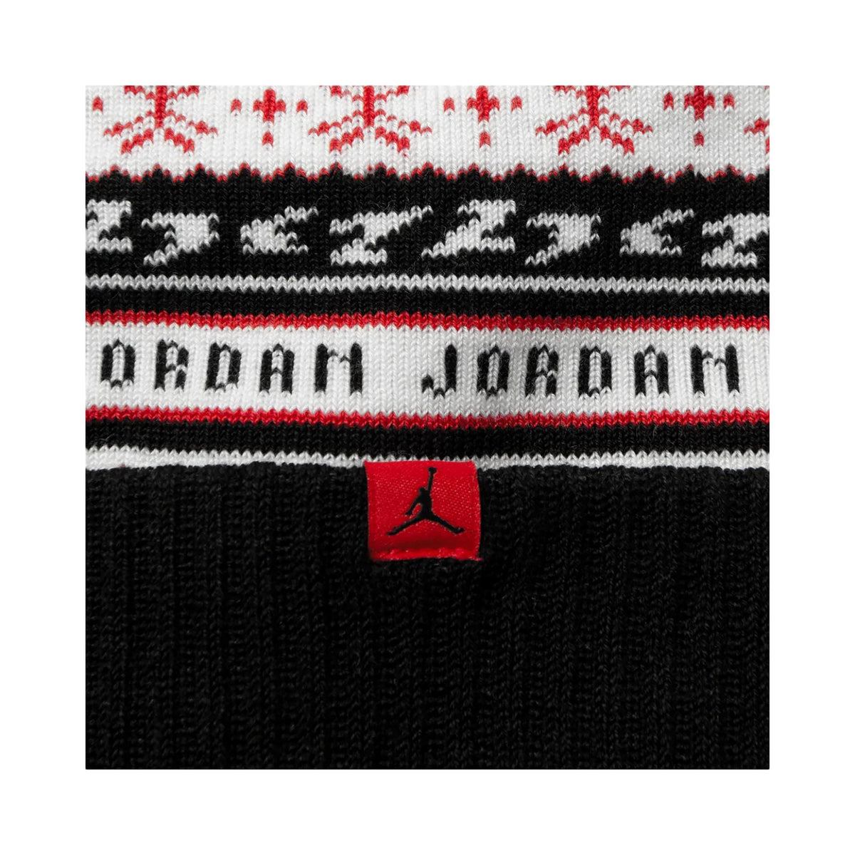 Nike Jordan Jumpman Holiday Cuffed Beanie White/Black-Red  DA2091-100 Men's