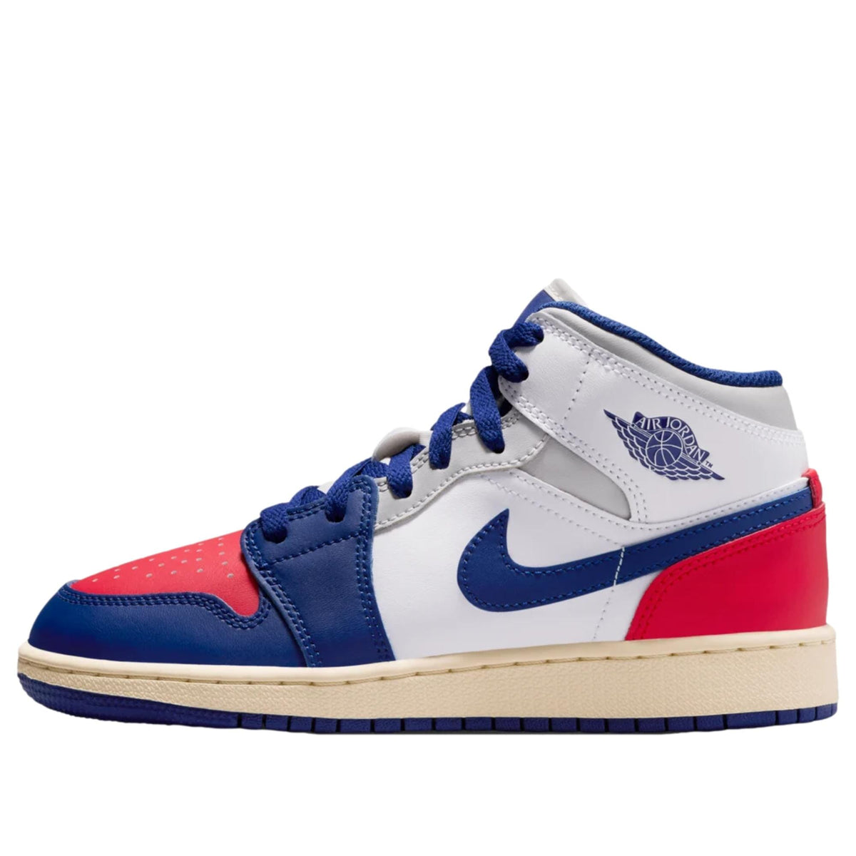 Nike Air Jordan 1 Mid White / Deep Royal Blue  DQ8423-102 Grade-School