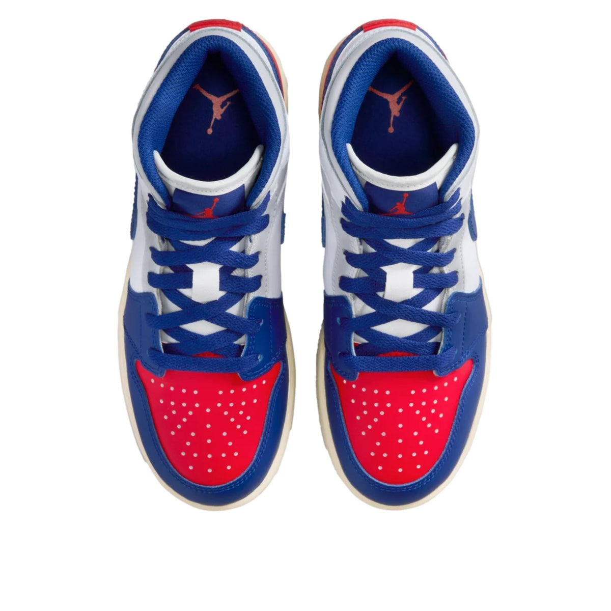 Nike Air Jordan 1 Mid White / Deep Royal Blue  DQ8423-102 Grade-School