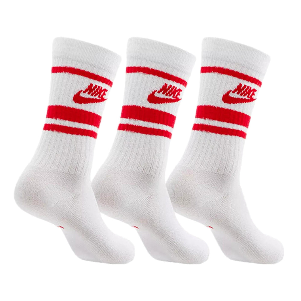 Nike NSW Everyday Essential Crew 3 Pack Socks White/Red  DX5089-102 Men's