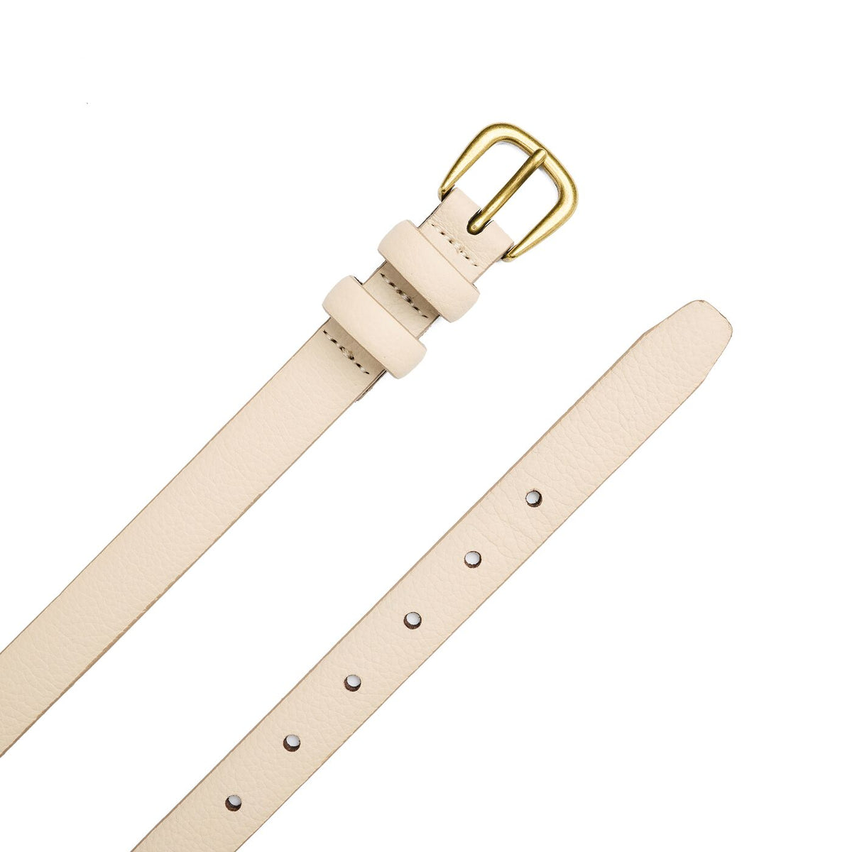 Women's Slim Double Loop Leather Belt